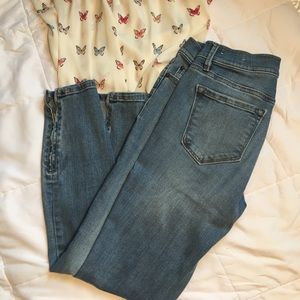 Loft modern skinny ankle zipper detail